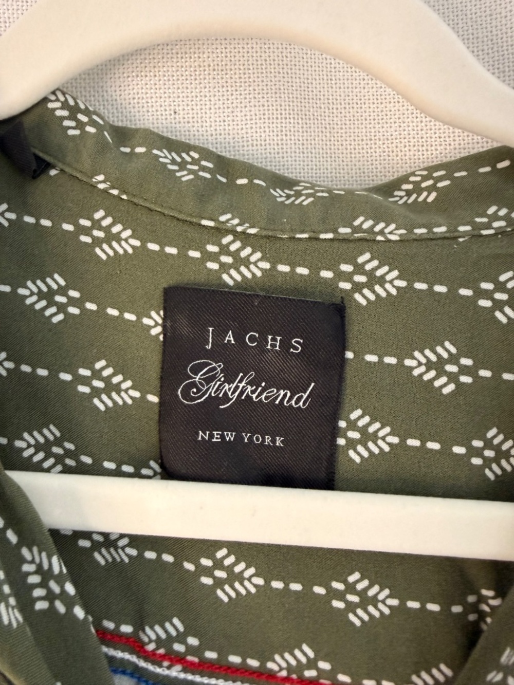 Jachs Girlfriend Blouse Green Print Medium - Picture 2 of 5